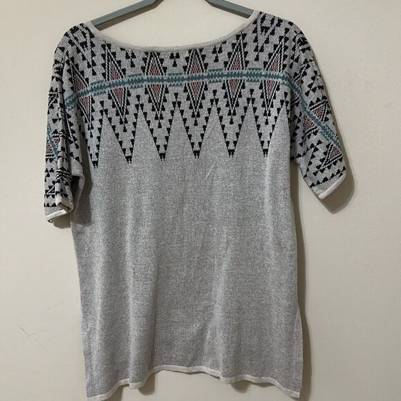 Peruvian Connection Pima Cotton Sweater Like Short Sleeve Top - Picture 7 of 7